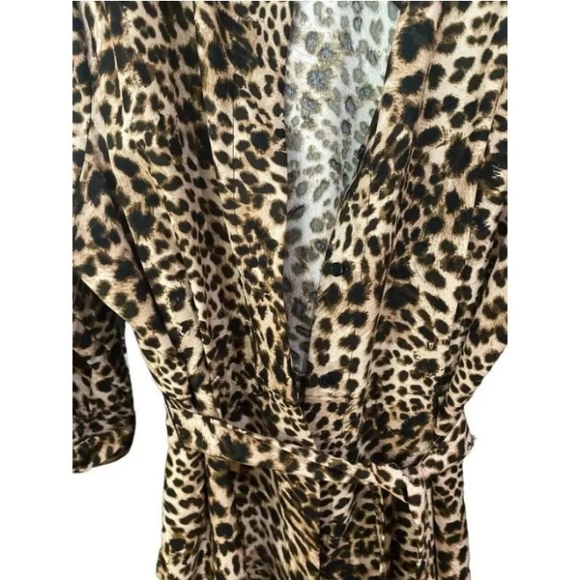 Calvin Klein Animal Print Shirtdress Women's Dress Camel - Picture 7 of 8